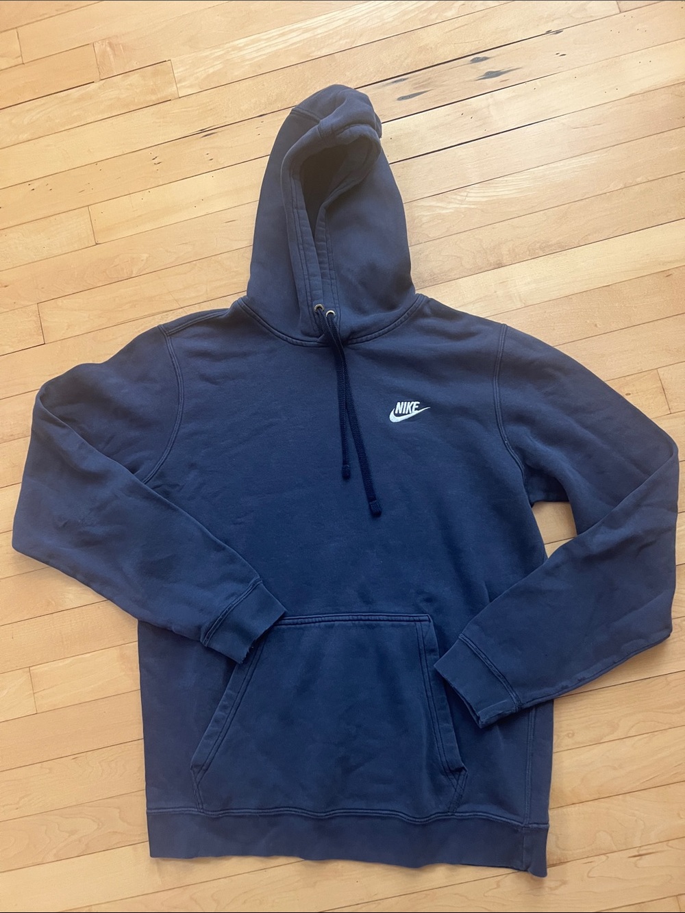 Nike Navy Blue Pullover Hoodie with Small Chest Logo